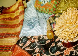 Array of traditional Indonesian textiles